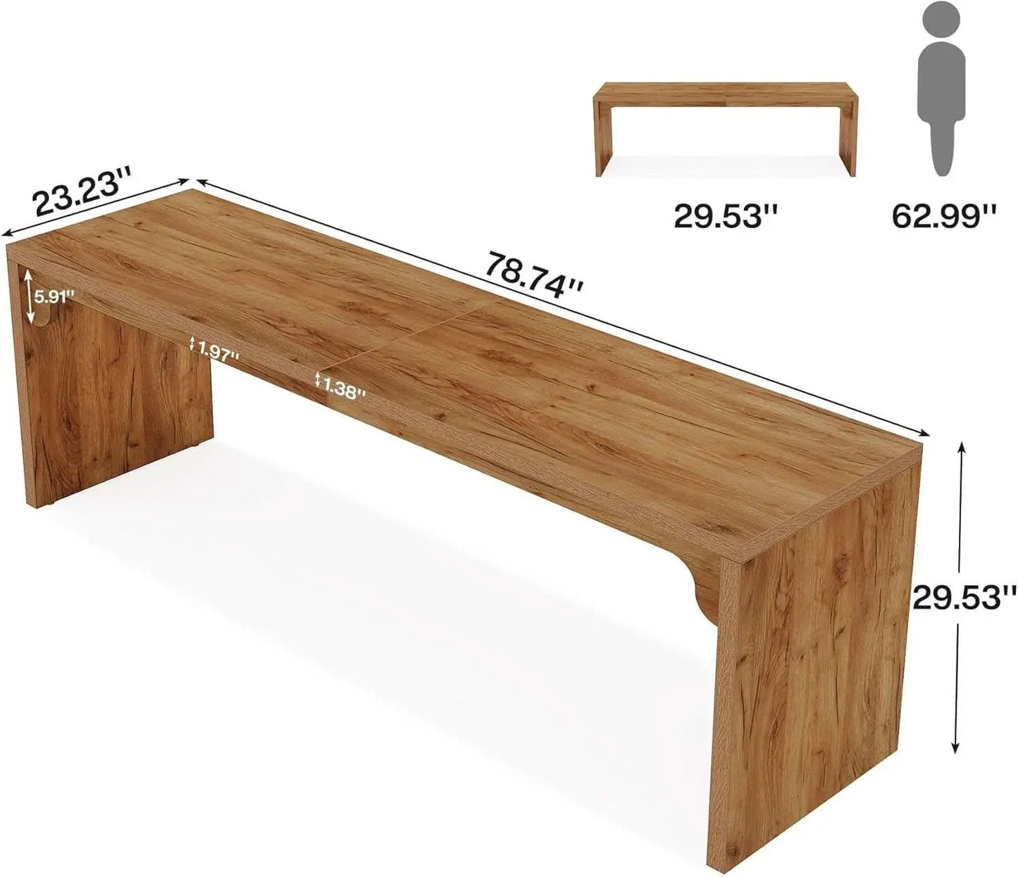 Extra Long Wooden Computer Desk for Home Office from PriceLows™