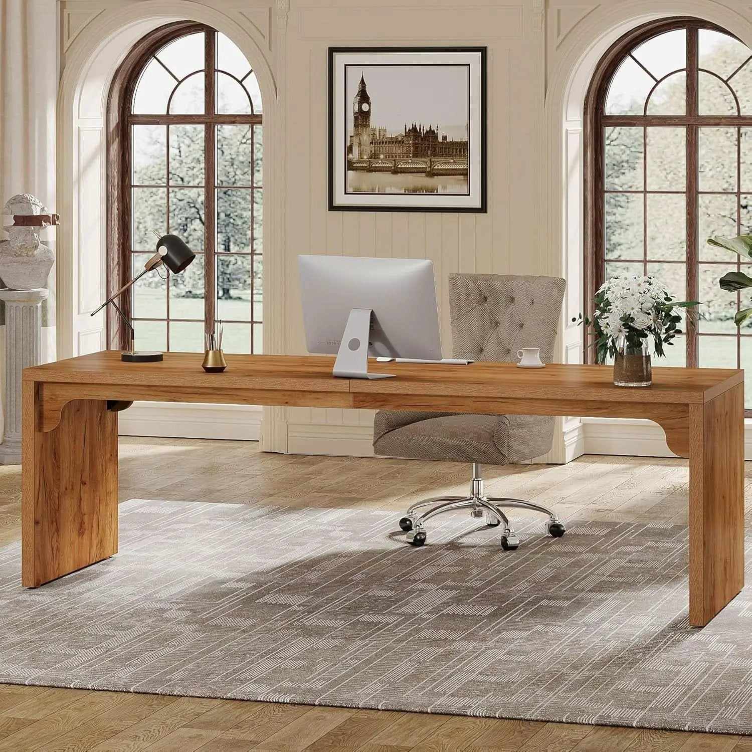 Extra Long Wooden Computer Desk for Home Office from PriceLows™