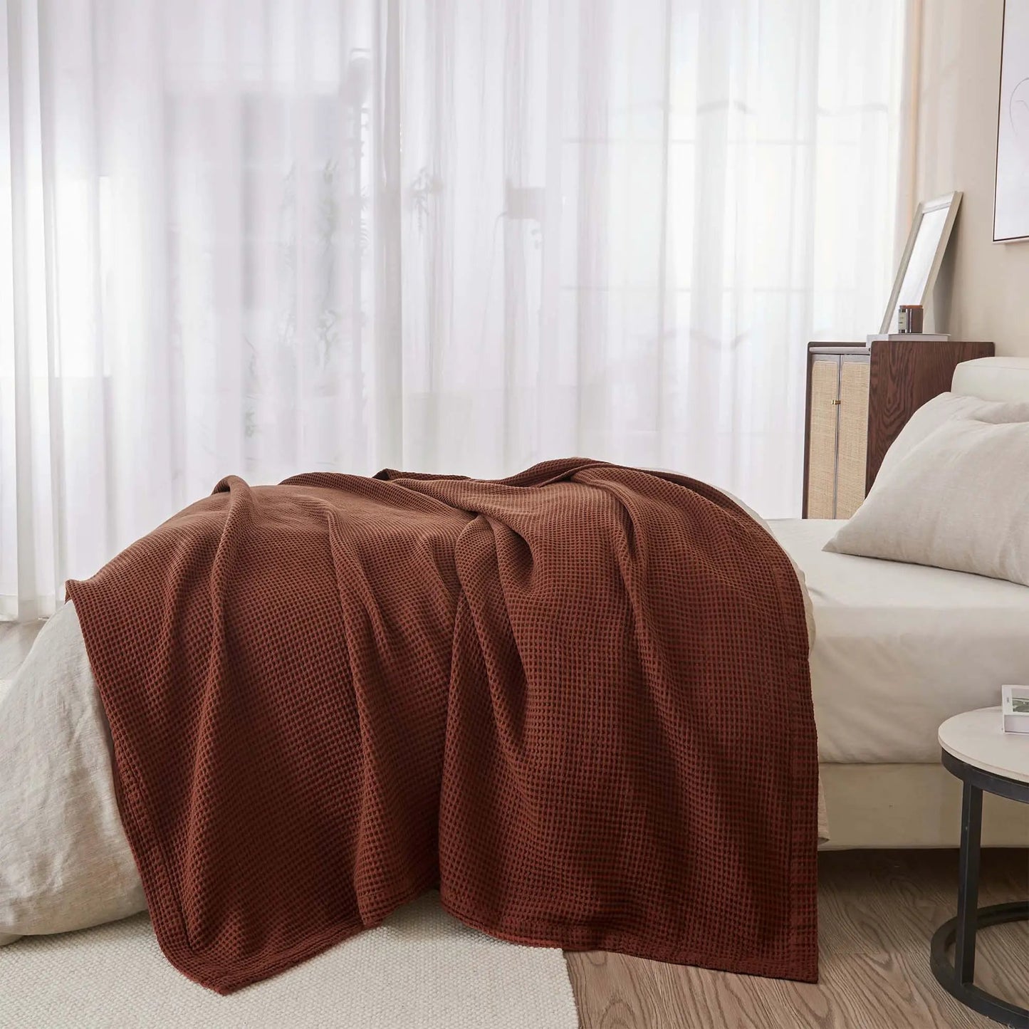 100% Cotton Waffle Weave Blanket - Mikala Collection from PriceLows™