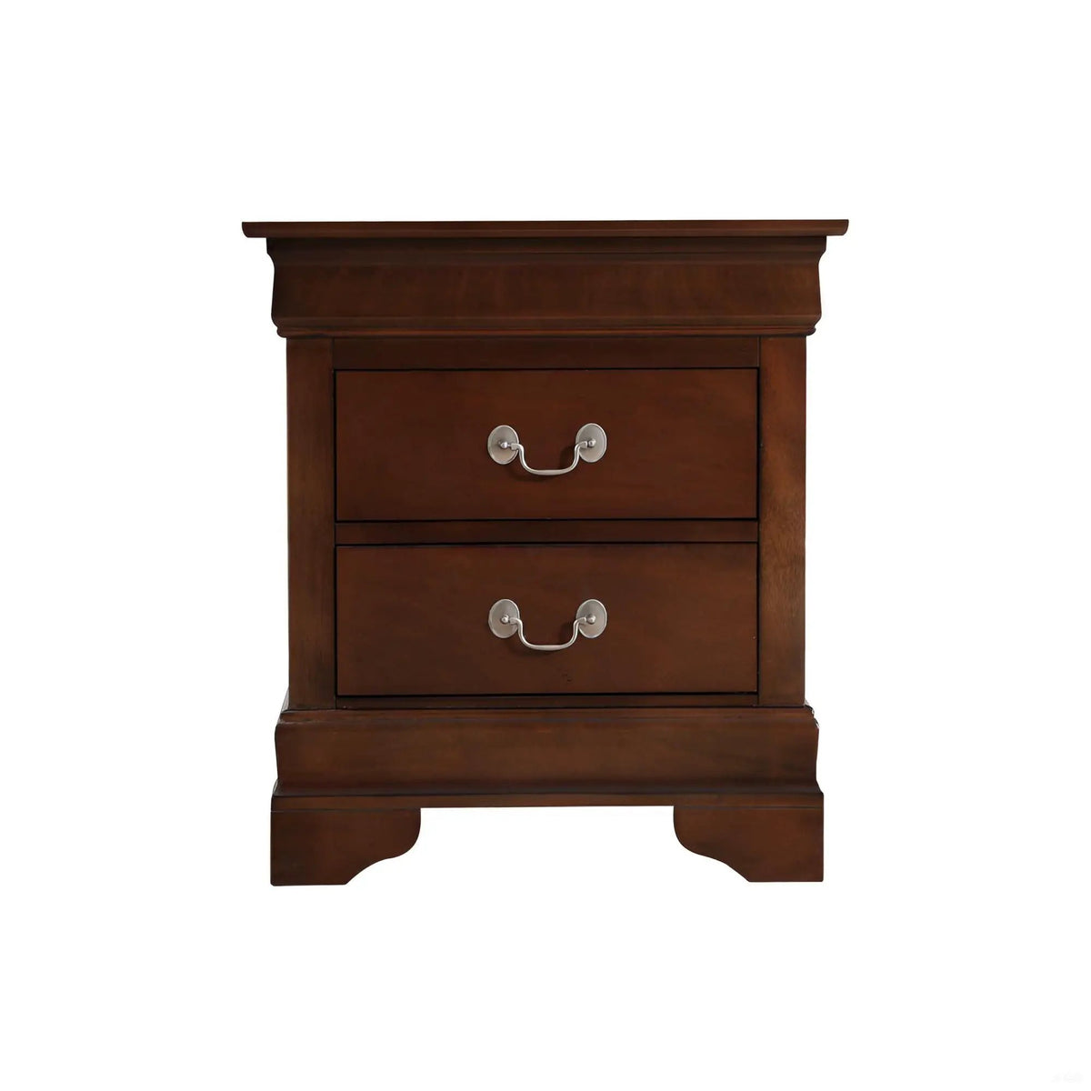 Louis Phillipe Nightstand | Traditional Wood Design | English Dovetailed Drawers | Metal Center Guides
