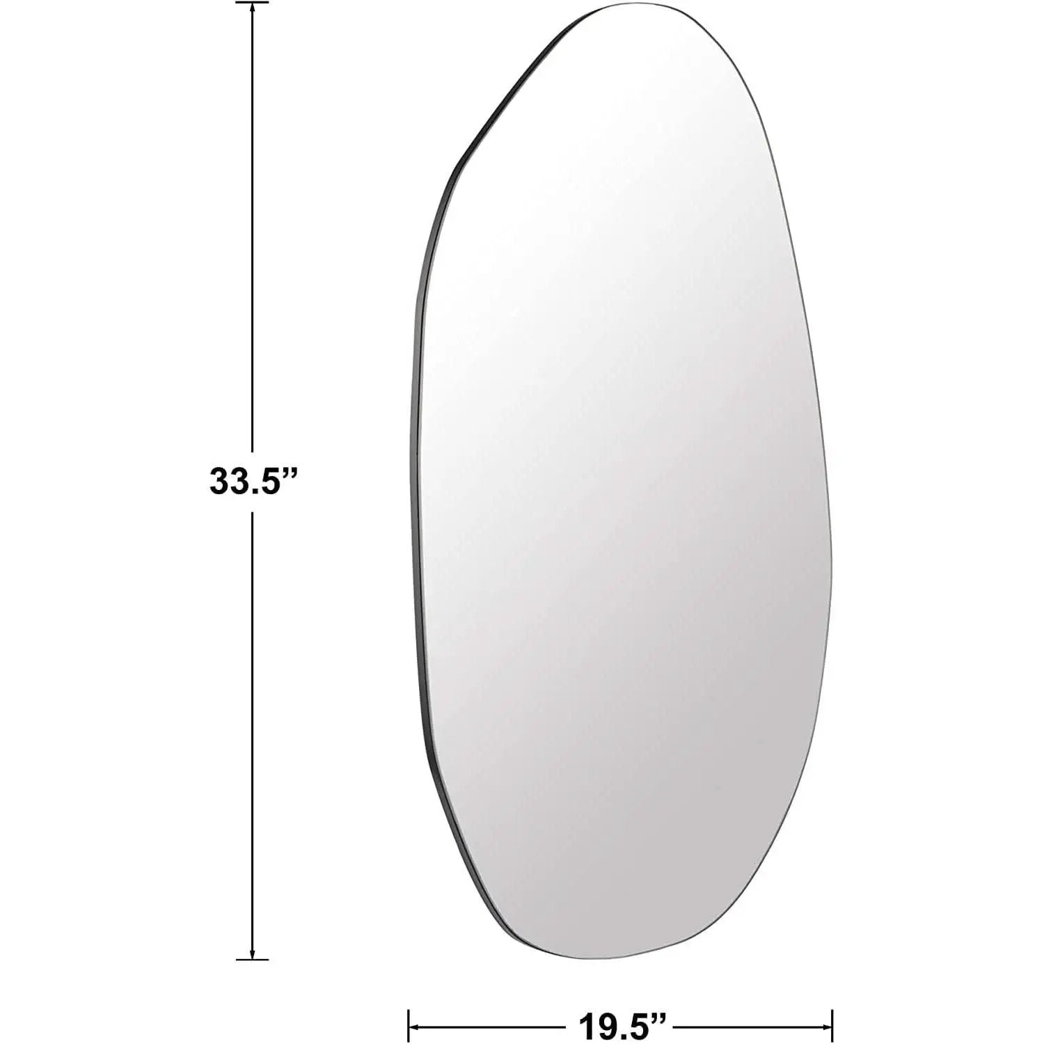 Asymmetrical Frameless Wall Mirror For Living Room 19.5 x 33.5 Inches from PriceLows™