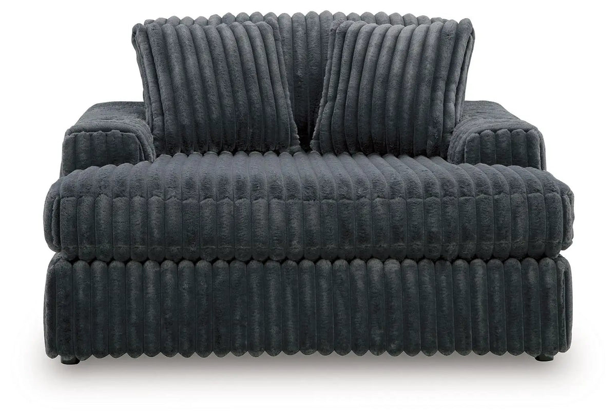 Midnight Madness Oversized Chaise | Jumbo Corduroy Upholstery | Plush Cozy Seating | 64 Inch Length