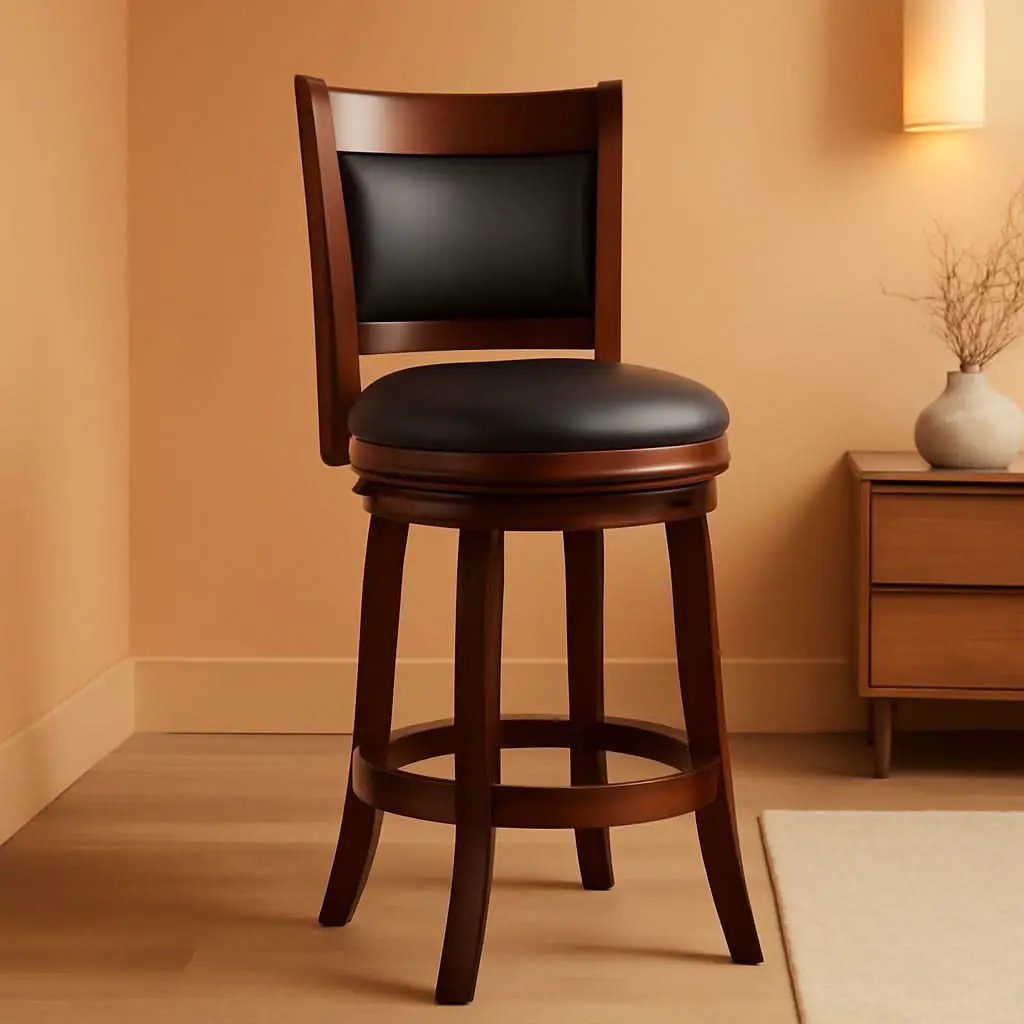 Augusta Bar Height Swivel Kitchen Bar Stool Black Cherry from PriceLows™