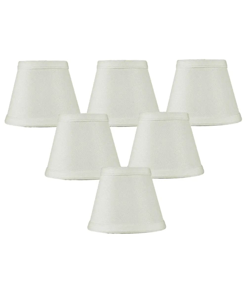 Clip On Candelabra Lamp Shades | 5X4 Inch | Oatmeal Linen | Set Of Six