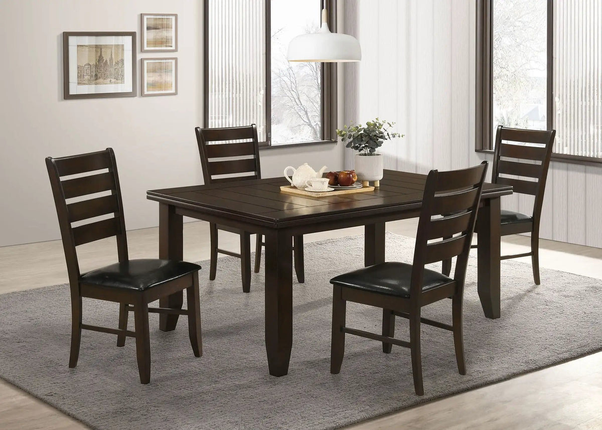 Dalila 5-piece Rectangular Dining Table Set | 5-Piece Set | Solid Wood | Cappuccino