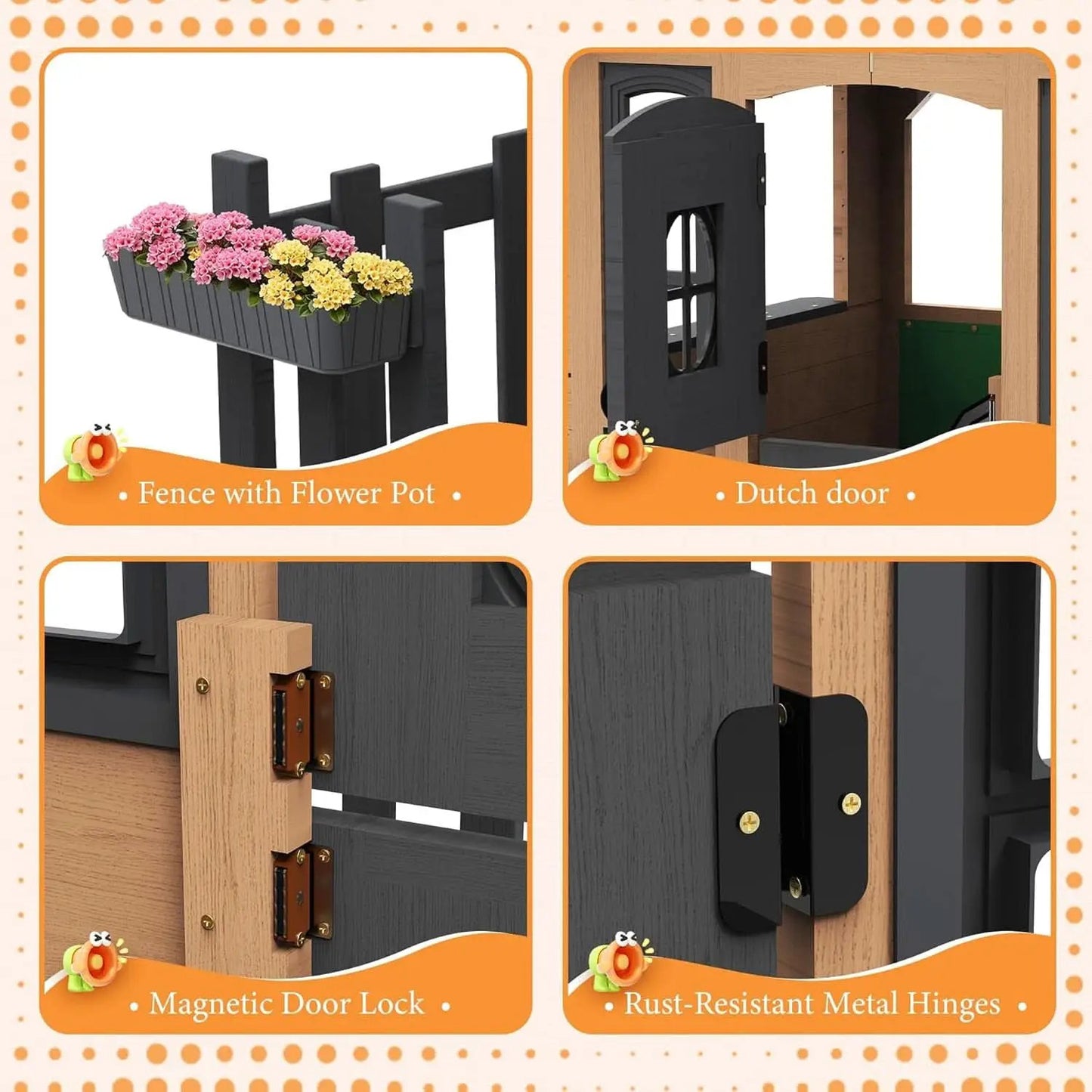 Outdoor Wooden Playhouse With Kitchen Weather proof Roof from PriceLows™