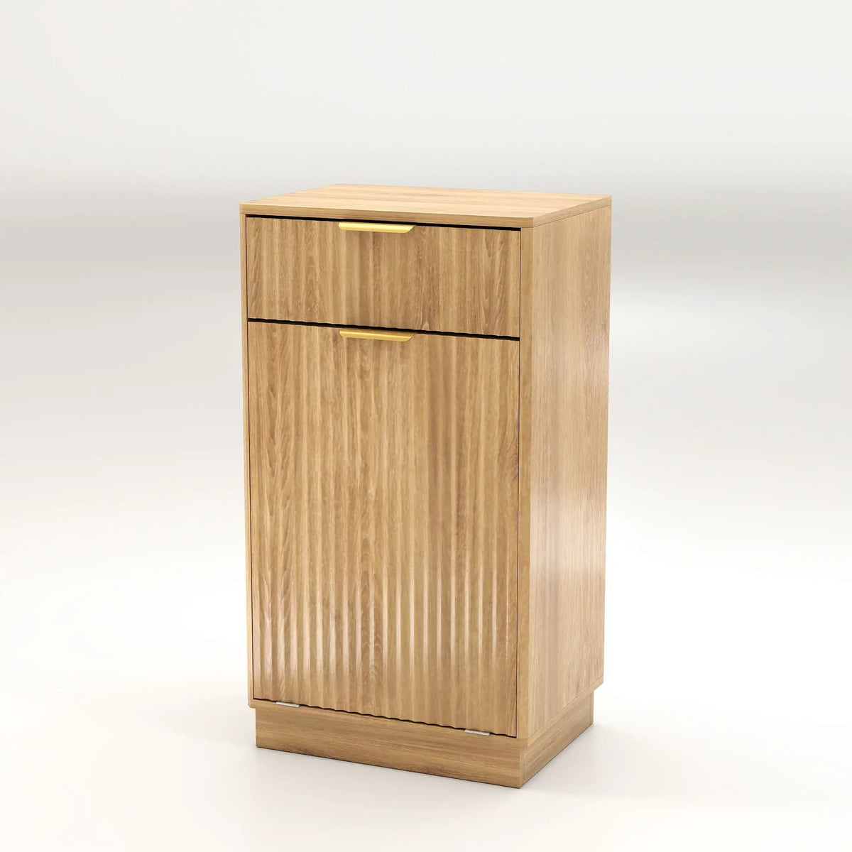 Tilt Out Trash Can Cabinet | Wave Textured Drawer | Pull Out Bin | Dual-Zone Waste Control