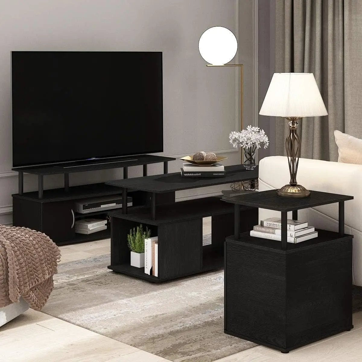 Jaya 55 Inch TV Entertainment Stand Blackwood Wood Cabinet from PriceLows™
