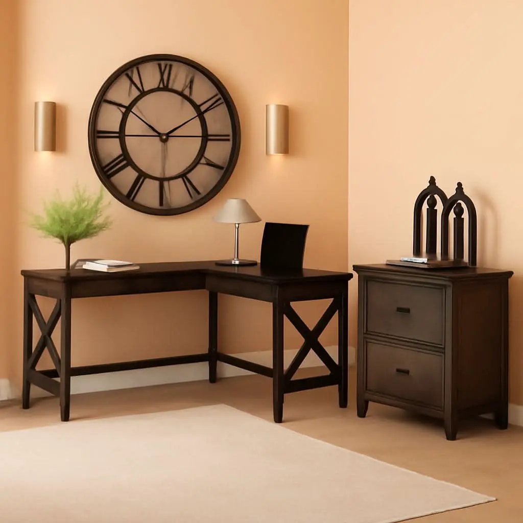 Key West 60W L Shaped Desk With Mobile File Cabinet Bundle from PriceLows™