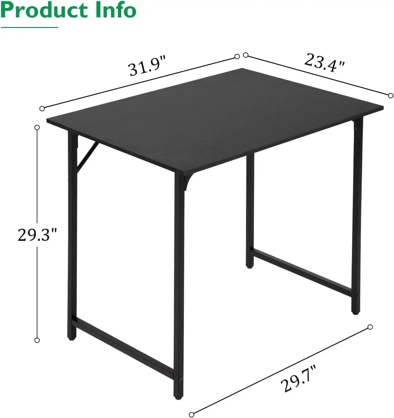 Black 32 Inch Desk And Chair Set For Home Office Use from PriceLows™