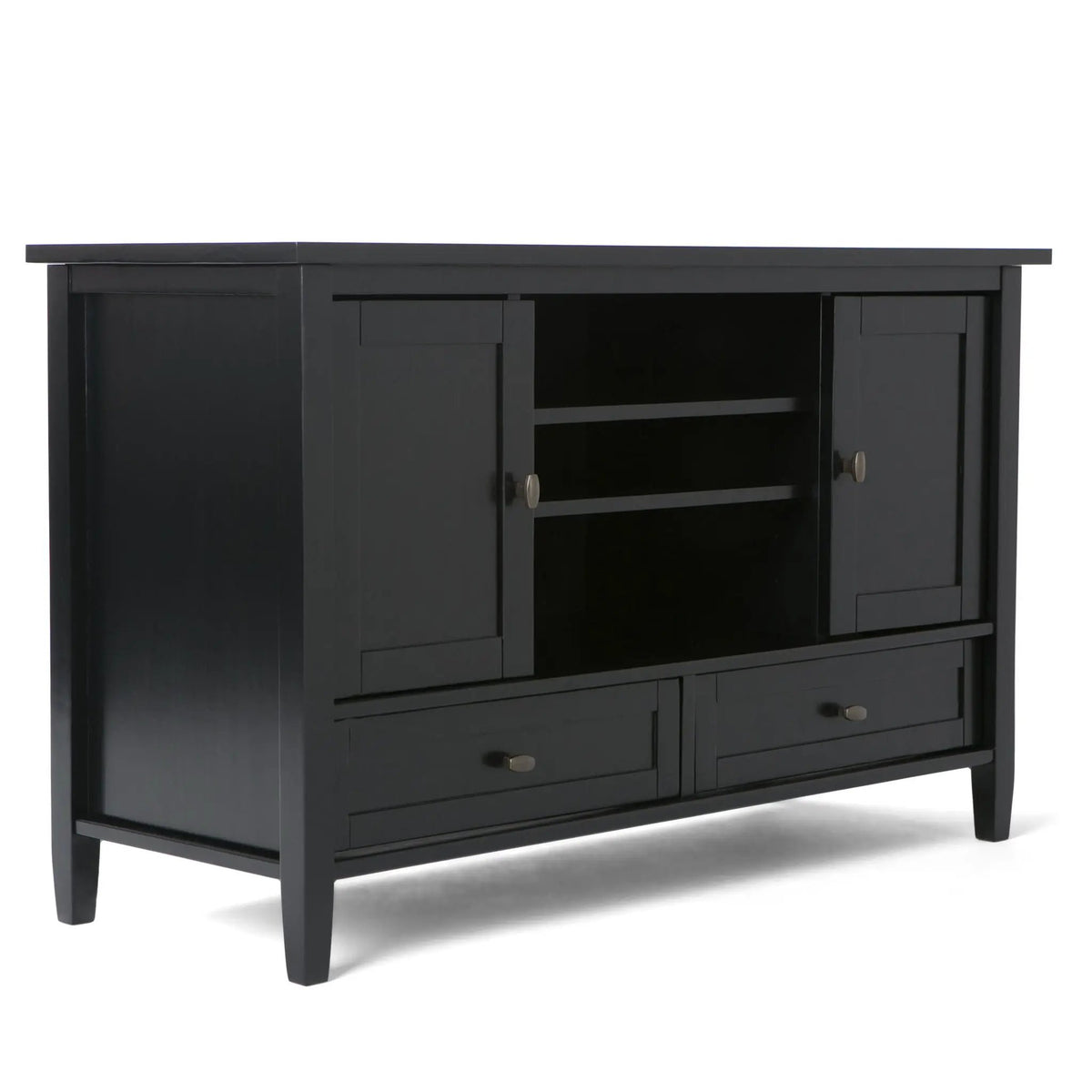 Warm Shaker TV Media Stand | Handcrafted Solid Wood | Two Bottom Drawers | 47 Inch Length