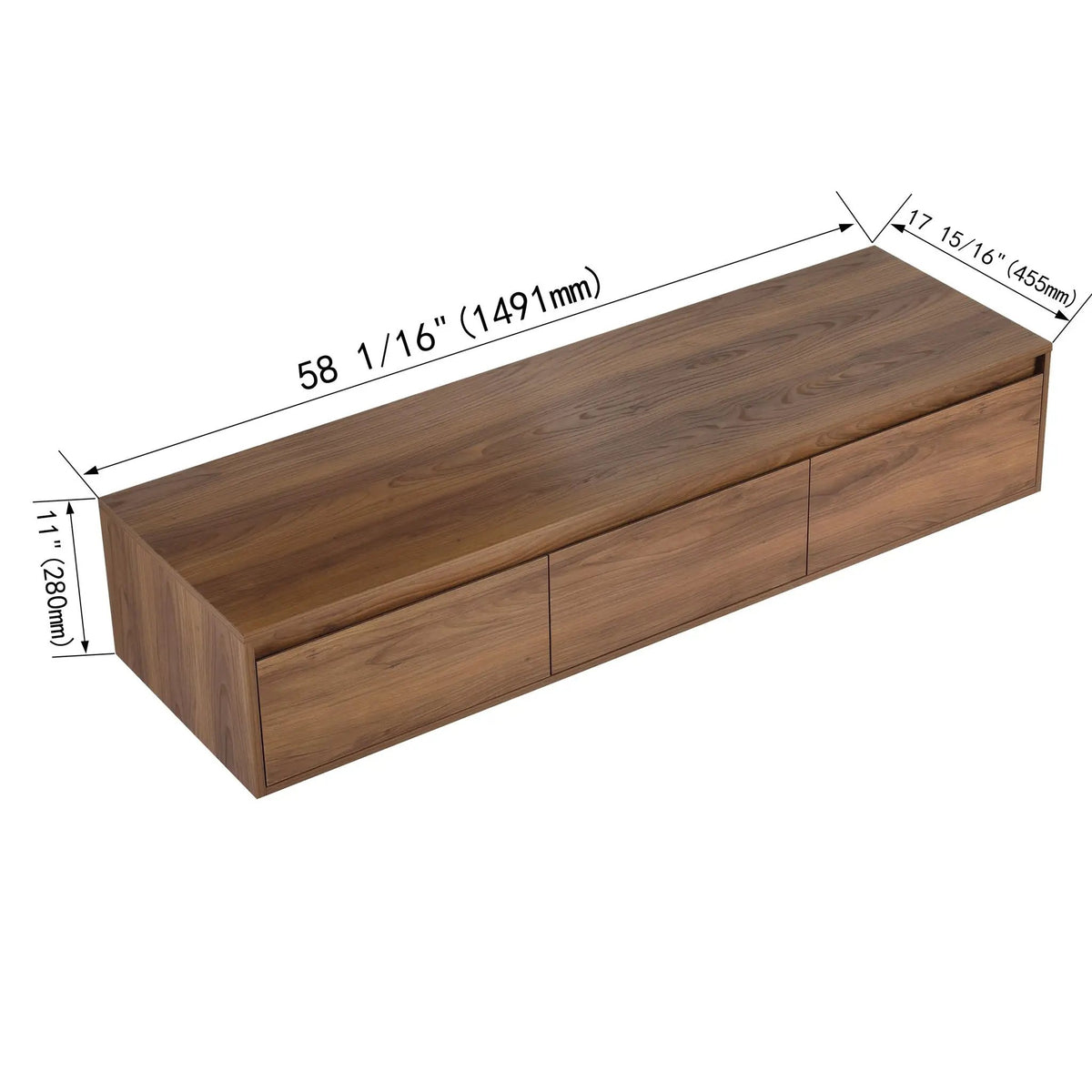 Floating Bathroom Cabinet | Soft Close Drawers | Scratch Resistant Melamine