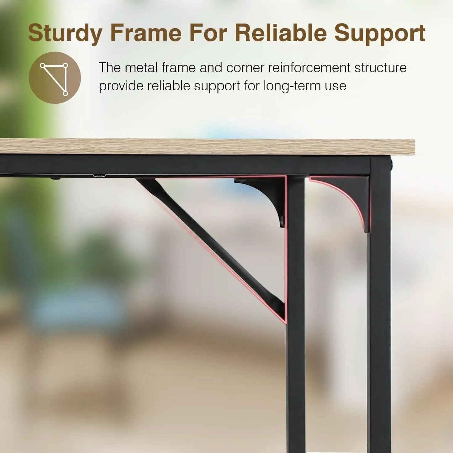 39 Inch Computer Desk Nature Wood Home Office Writing Table from PriceLows™