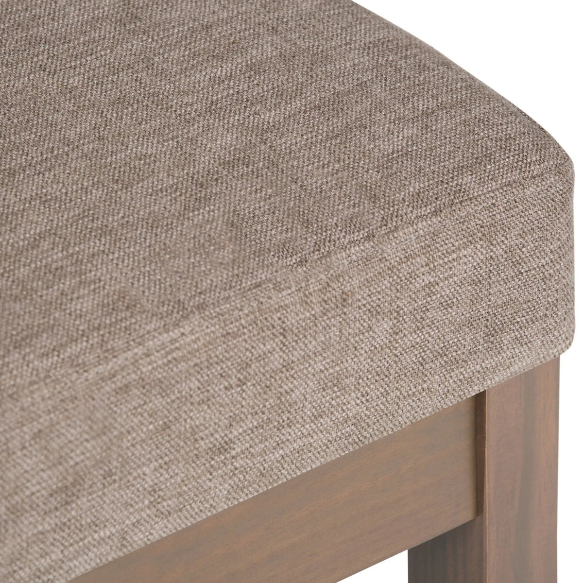Milltown Upholstered Ottoman Bench | Driftwood Solid Wood Base | Versatile Design | 44.5 Inch Width