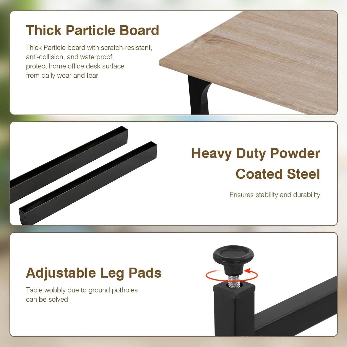 39 Inch Computer Desk Nature Wood Home Office Writing Table from PriceLows™