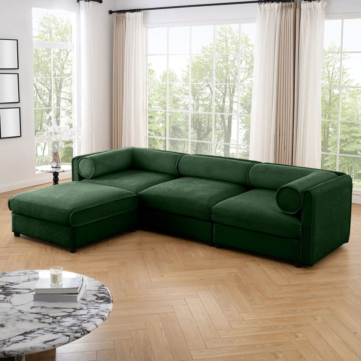 Contemporary Elegant Sofa With Storage And Ottoman 2 Piece Living Room Set | 2 Piece Living Room Set | Living Room Furniture | Living Room