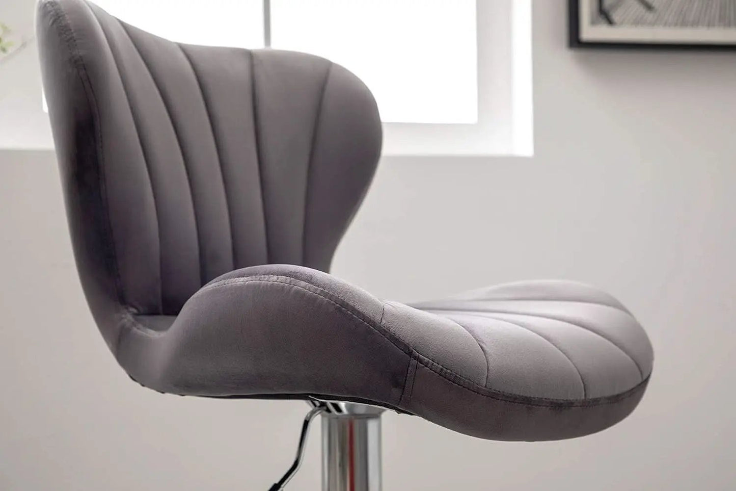 Velvet Adjustable Swivel Barstools Gray Set of Two from PriceLows™
