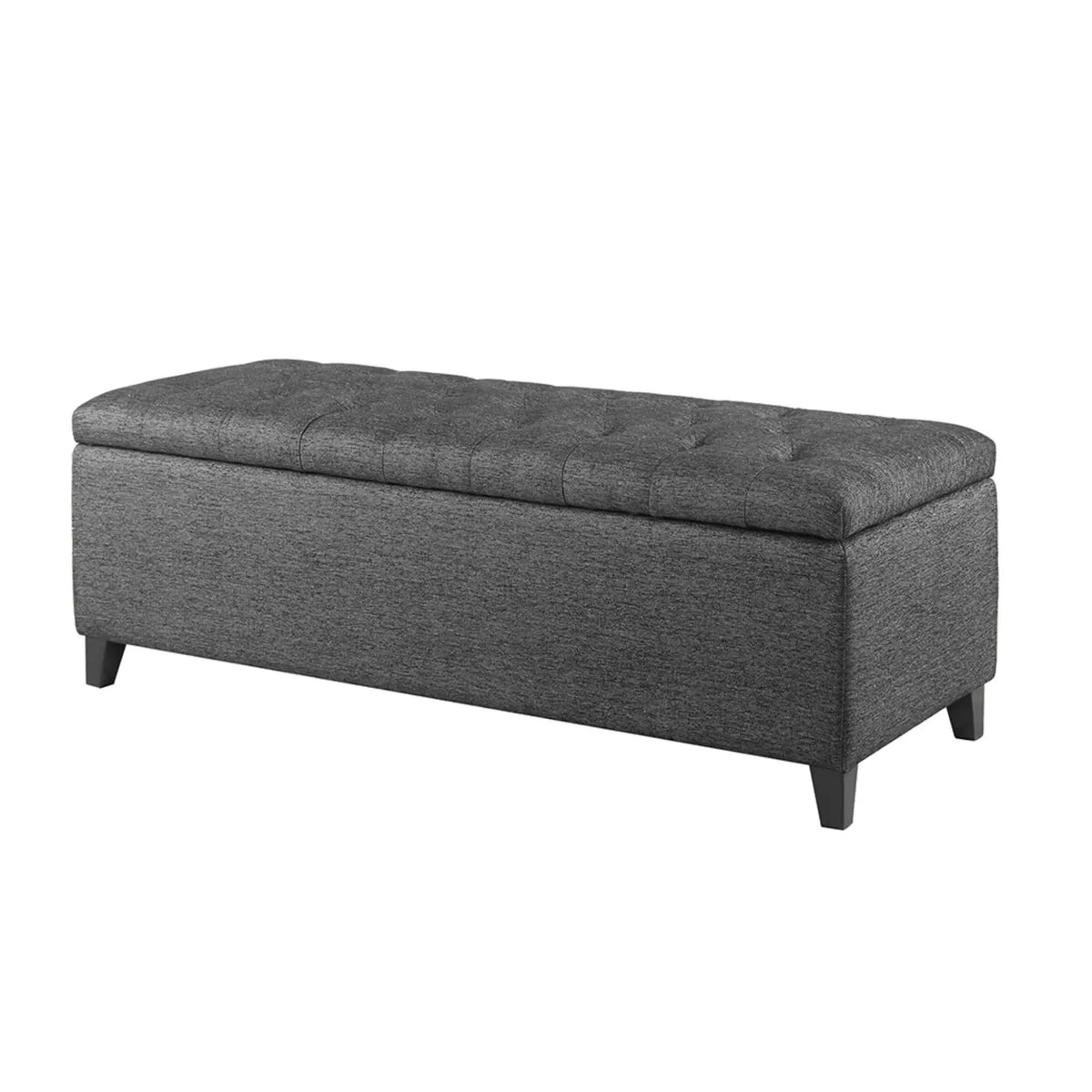 Tufted Soft Close Storage Bench | Button Tufted Top | Solid Wood Legs | 49 Inch Width