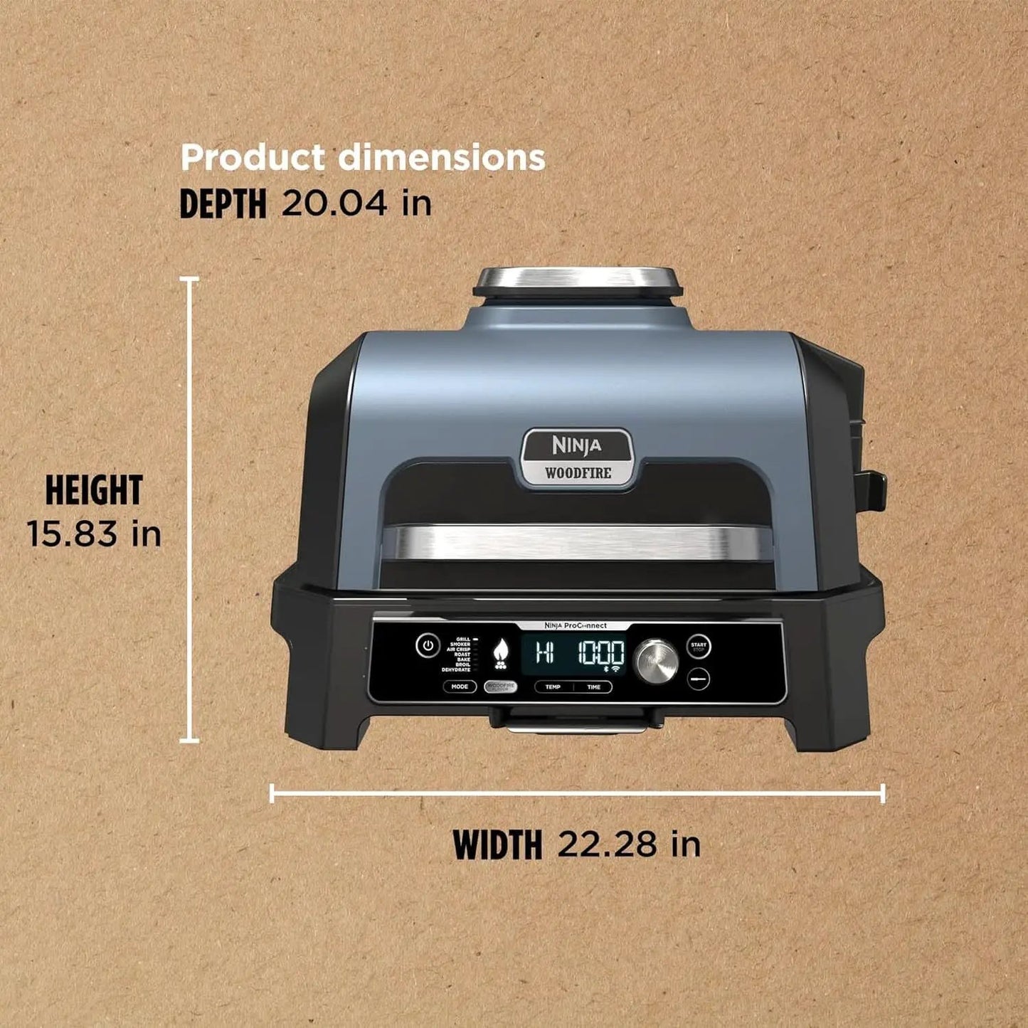 XL Smart Grill Smoker 7 In 1 With App Control Black from PriceLows™