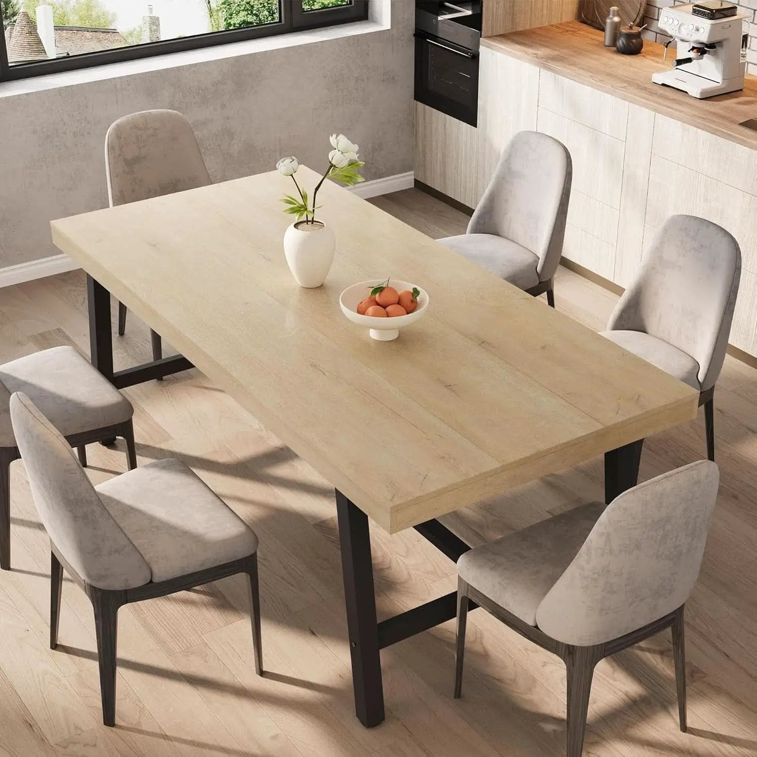 Industrial Dining Table 70.87 Inch Rustic Brown Wood from PriceLows™