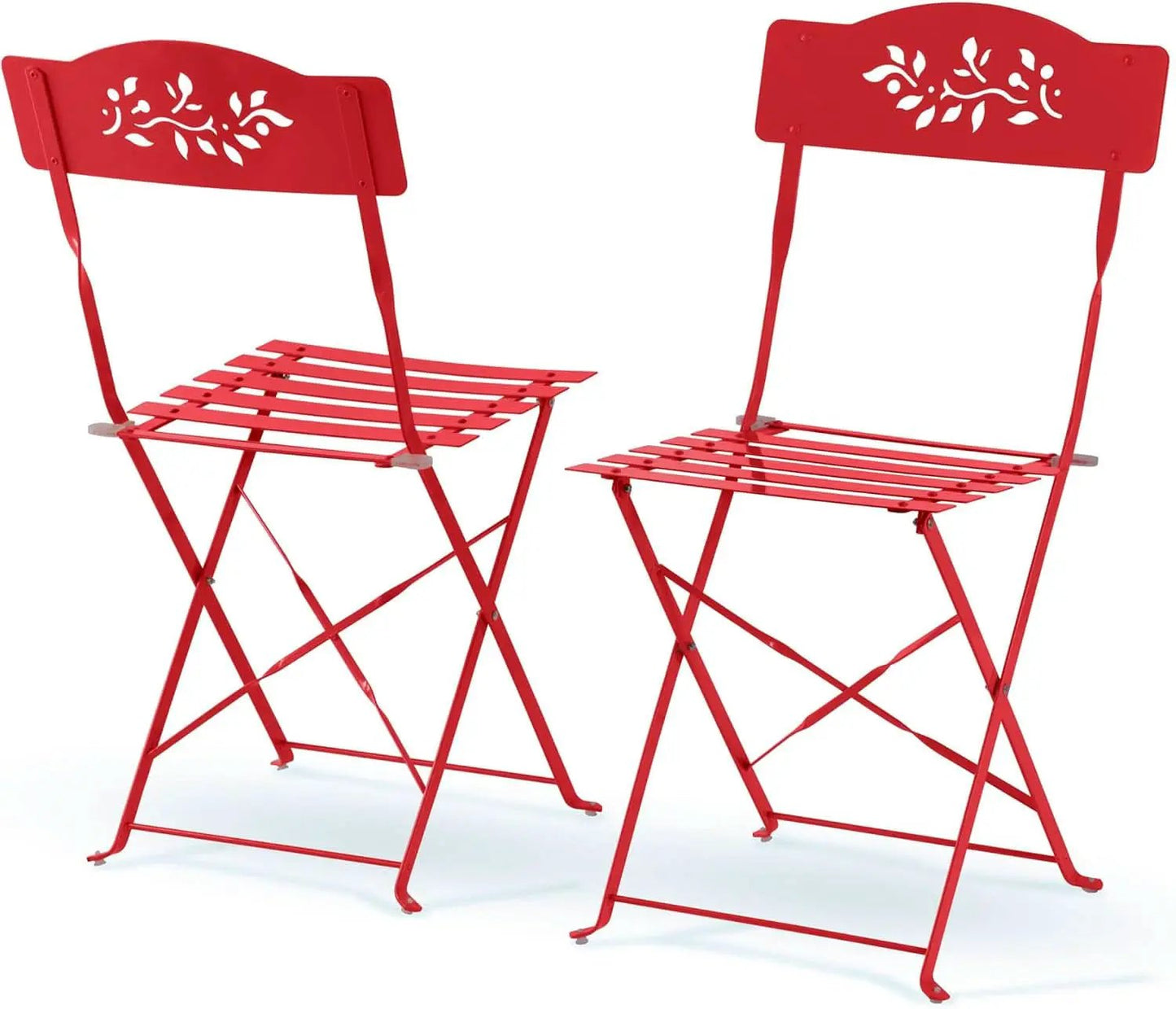Indoor Outdoor 3 Piece Folding Bistro Set Red Table Chairs from PriceLows™