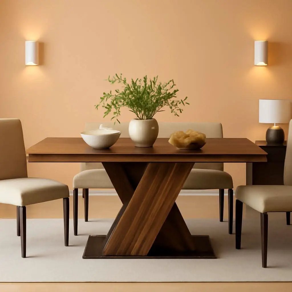 55 Inch Rustic Brown Farmhouse Dining Table For Four from PriceLows™