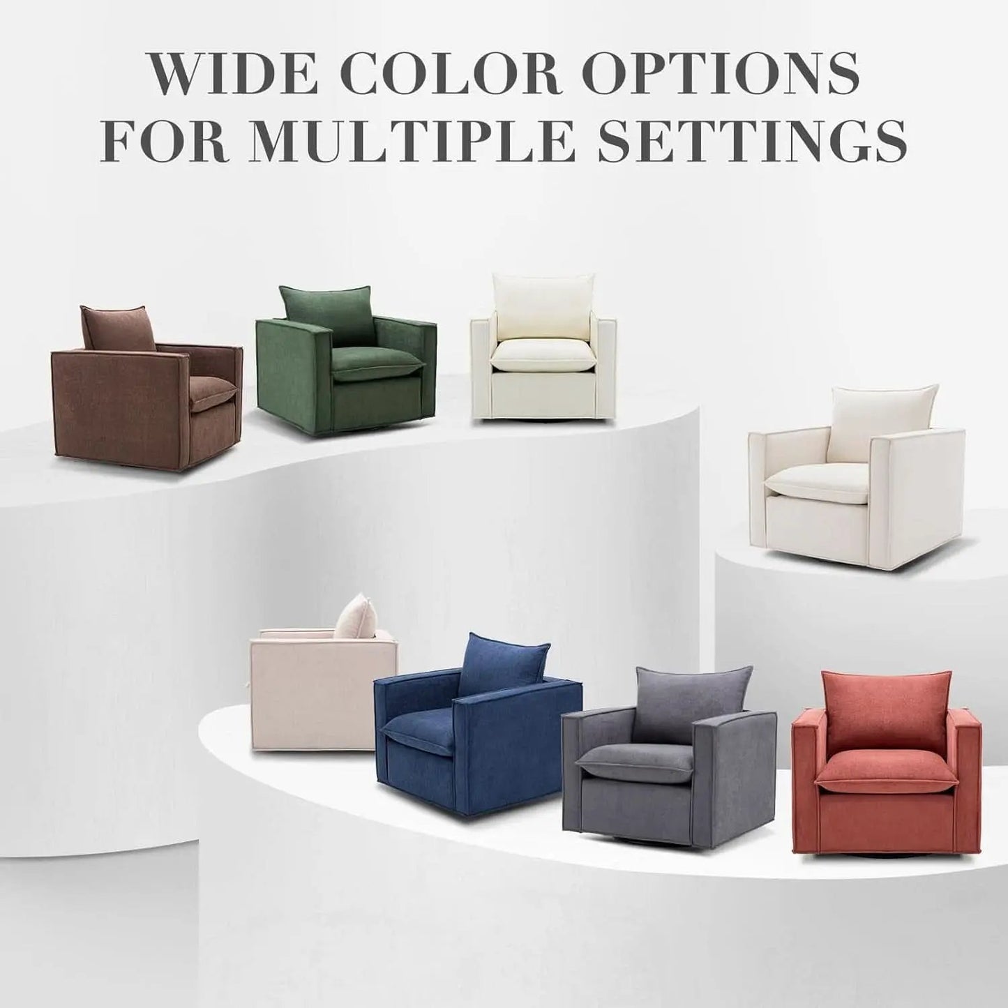 Charcoal Upholstered Swivel Accent Chair 34Inch Wide from PriceLows™