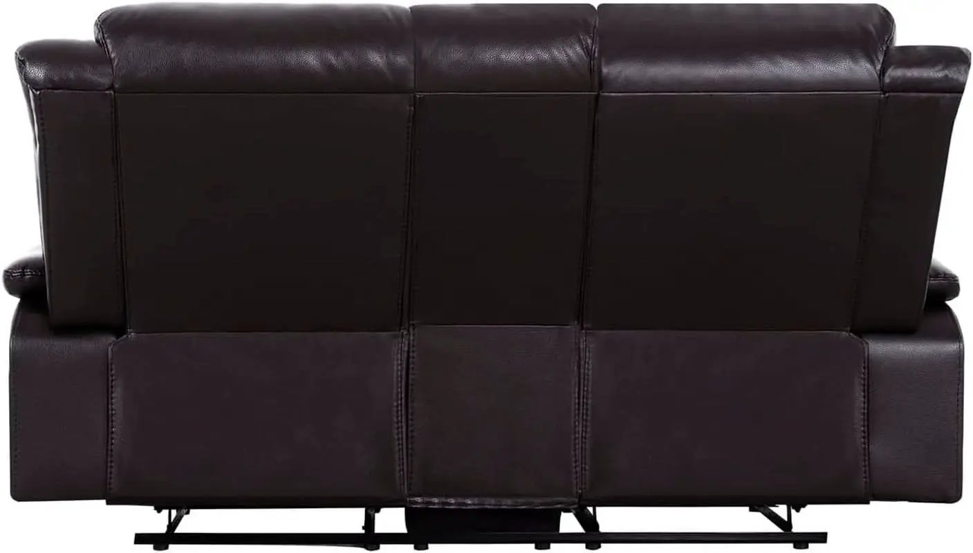 Oversized Espresso Leather Recliner Loveseat For Home Theater from PriceLows™
