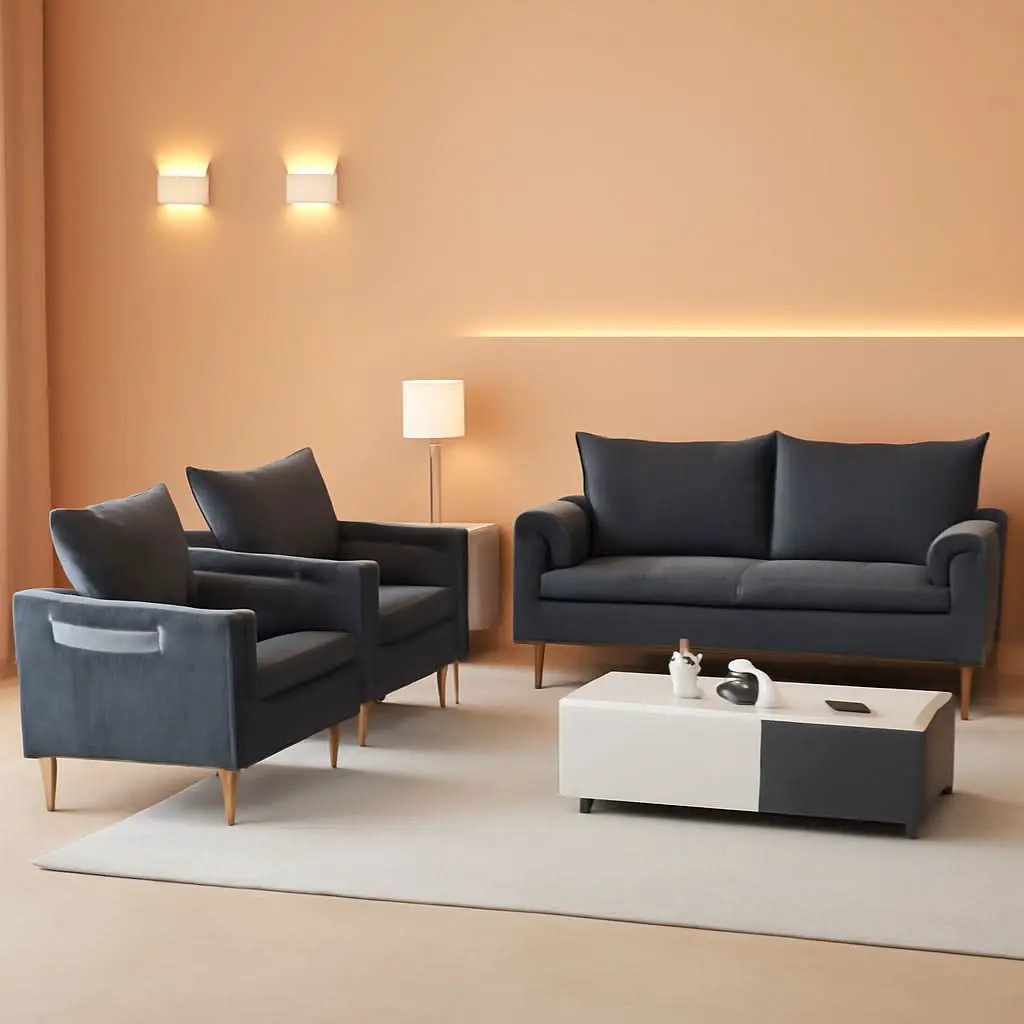 3 Piece Storage Sofa Set With Corduroy Gray Loveseat from PriceLows™