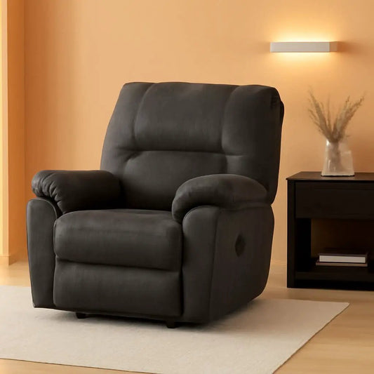 Gray Faux Leather Manual Rocker Recliner Chair Standard from PriceLows™