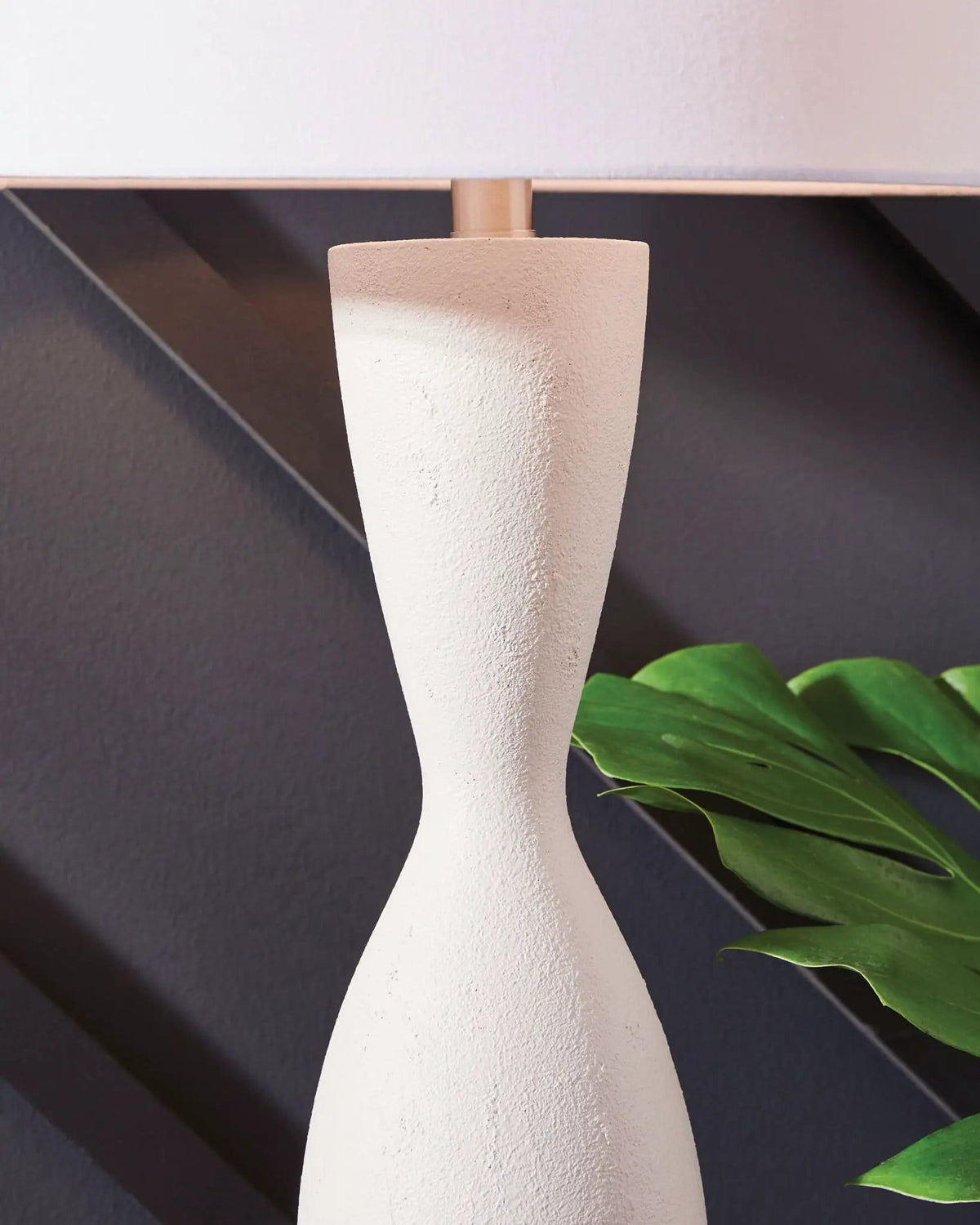 Davinford Poly Table Lamp | 16 x 16 x 36 in | Fabric | White