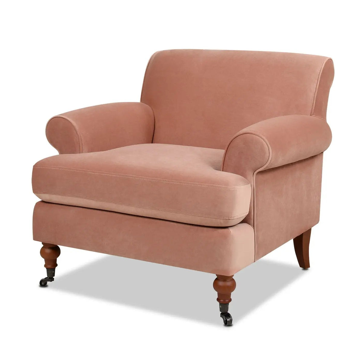 Alana Lawson Accent Arm Chair | Casters | Kiln-Dried Solid Wood Frame | Artisan Crafted
