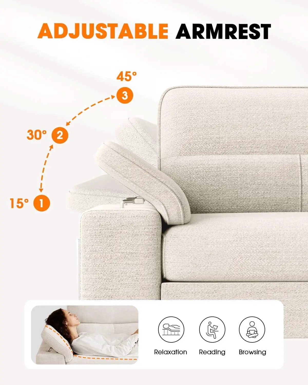 Light Gray Loveseat With Removable Cover And Armrests from PriceLows™