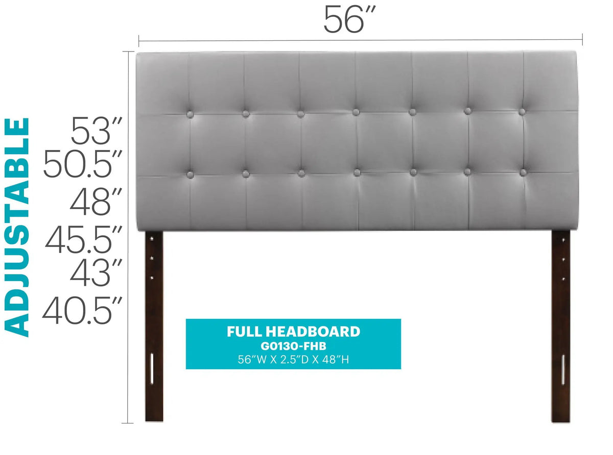 Super Nova Upholstered Headboard | Soft Panel | Adjustable Height 41 To 53 Inch | Neutral Color