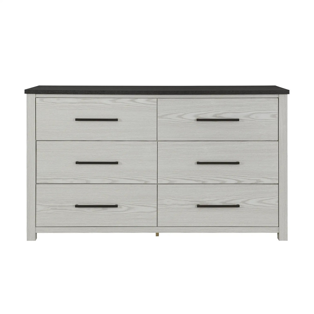 Avery Dresser | Beige | Dark Top | Black Bar Handles And Block Feet