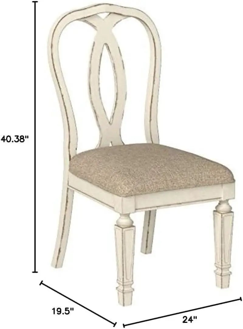 Realyn French Ribbon Back Dining Chairs Chipped White from PriceLows™