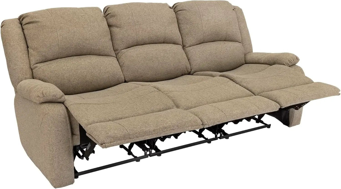 Charles 80In Triple Recliner RV Sofa Oatmeal Zero Wall from PriceLows™