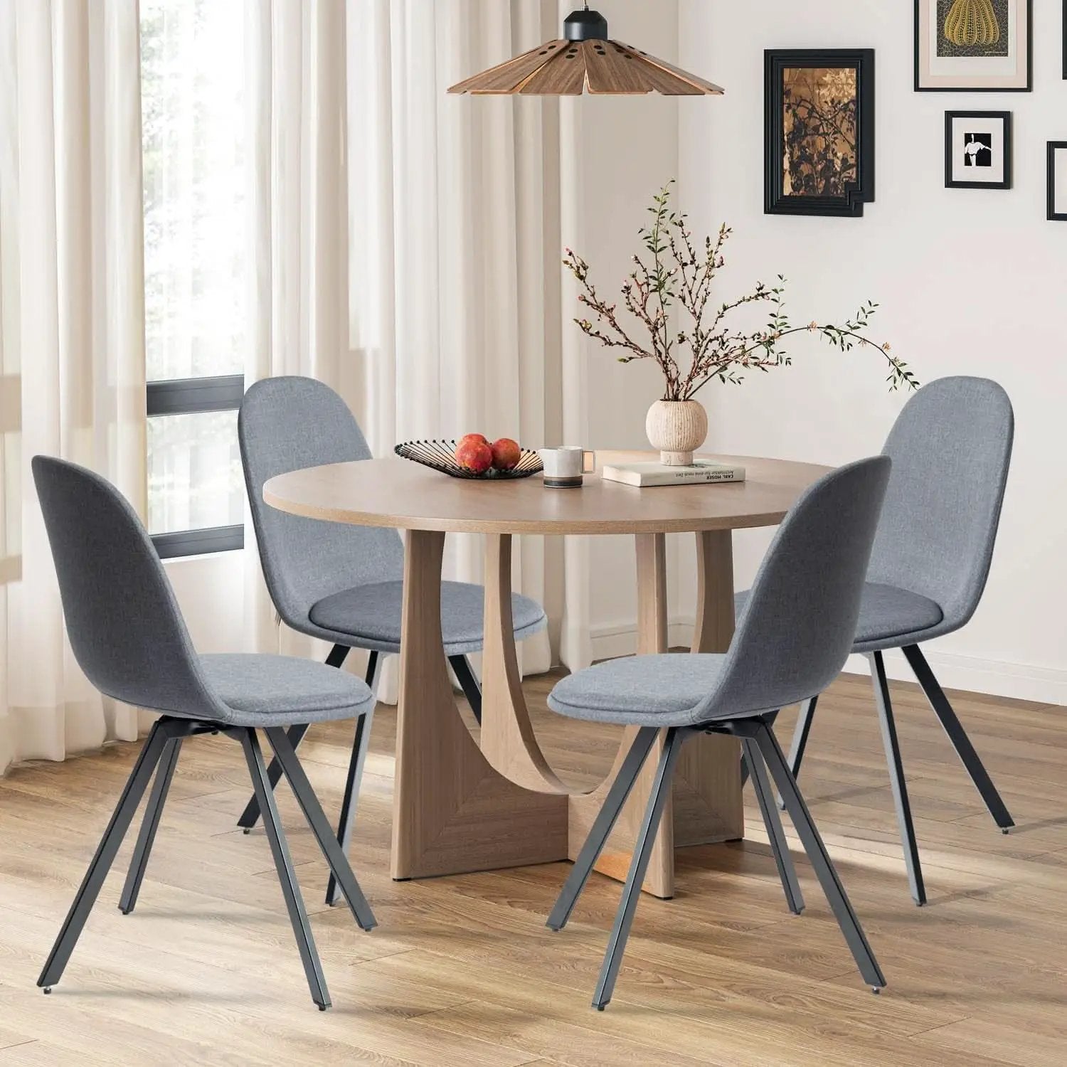 Grey Swivel Dining Chairs Set Of 4 For Modern Kitchen from PriceLows™