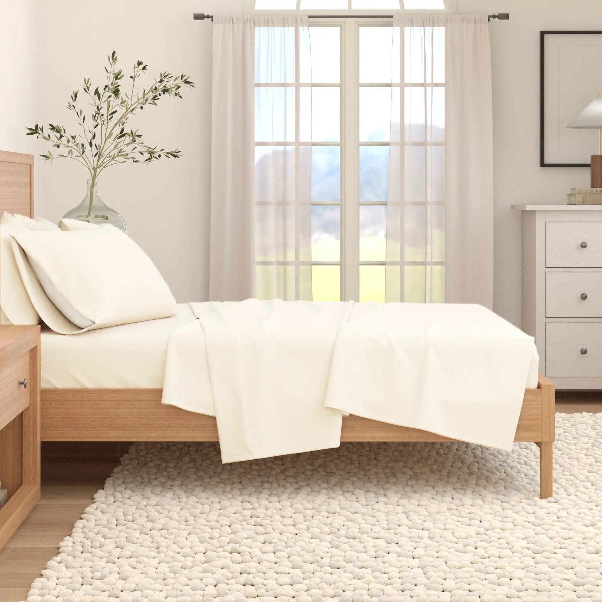 Cotton Solid Flannel Sheet - Nordic Collection from PriceLows™