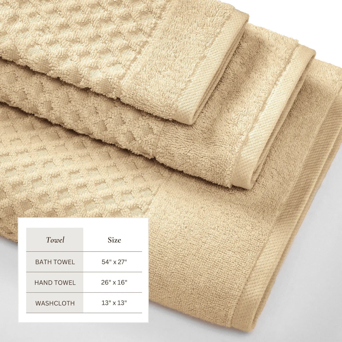 Cotton Diamond Waffle Weave Bath Towel Set - Grayson Collection from PriceLows™