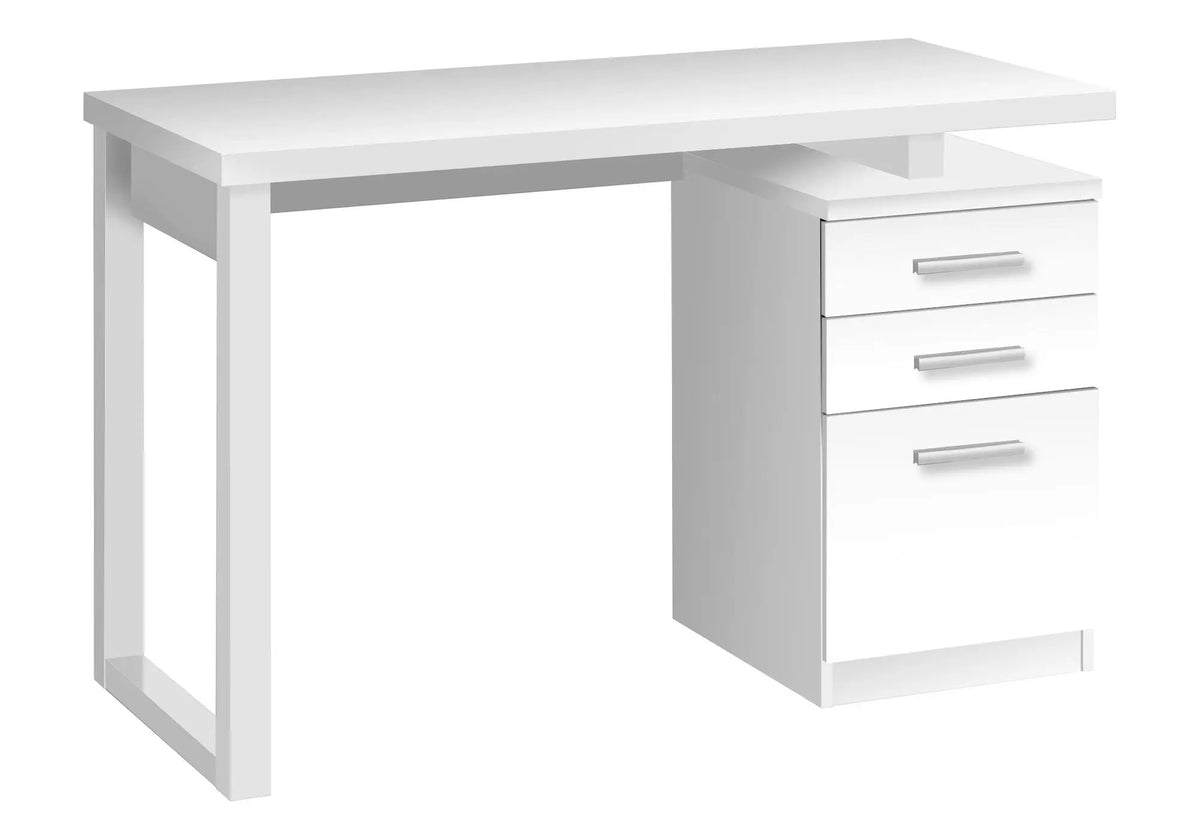 Reversible Computer Desk | Three Drawers | Left Or Right Set-Up | 47.25 Inch Length
