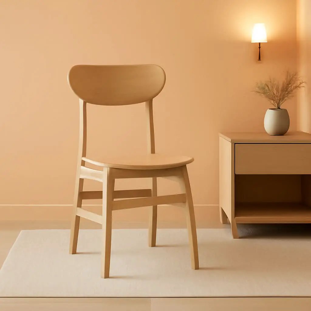 Dining Chairs Set Natural Wood Mid Century Retro 2 Chairs from PriceLows™
