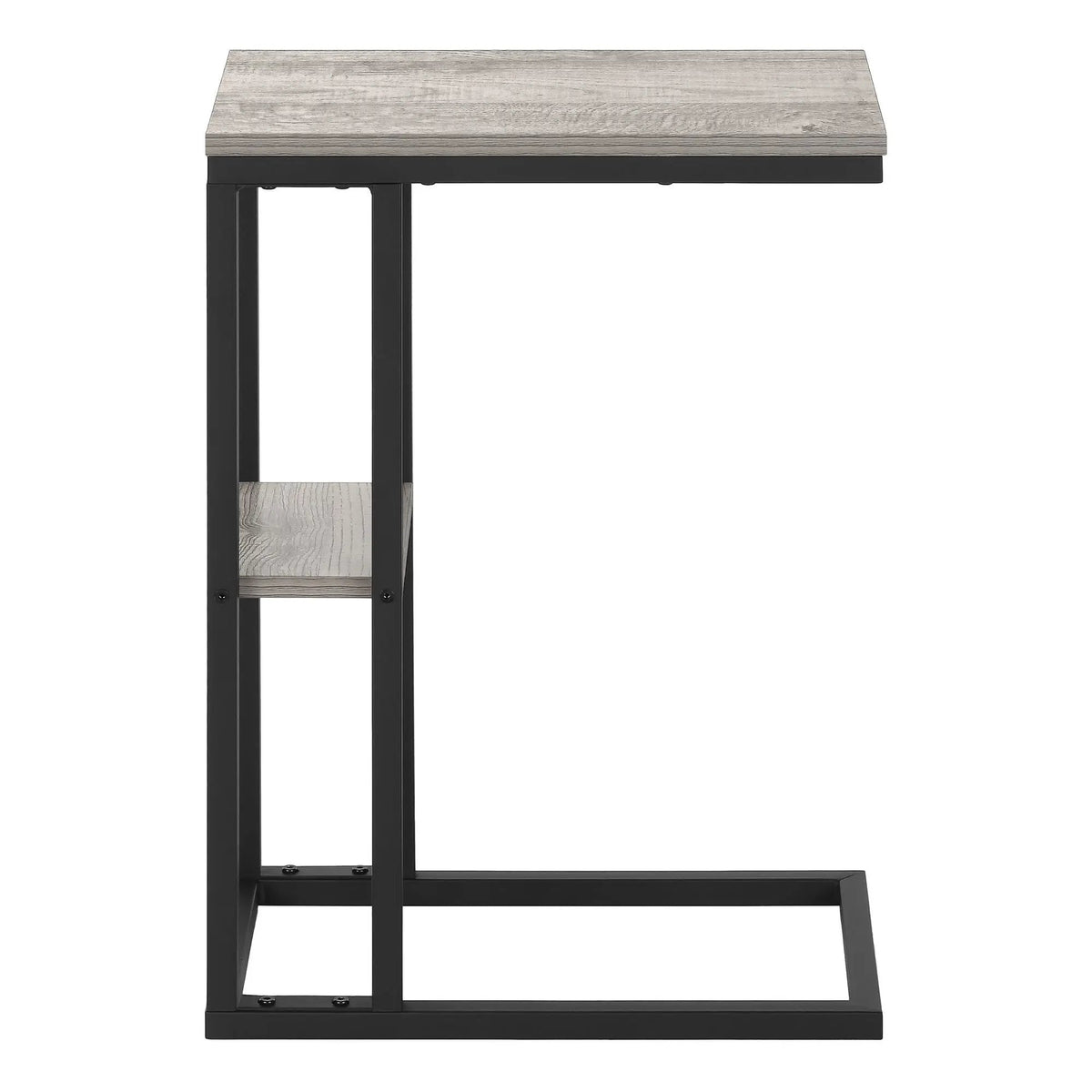 Marble Look C-Shaped Accent Table | Durable Metal Frame | Rectangular Tabletop | Portable Design