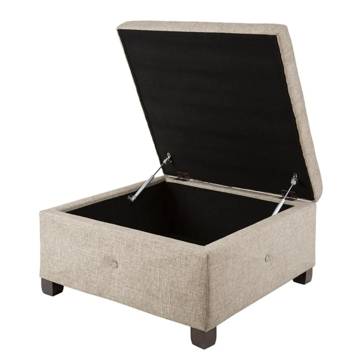 Aspen Storage Ottoman | Soft Close Lid | Button Tufted Fabric | 29.5 Inch Width