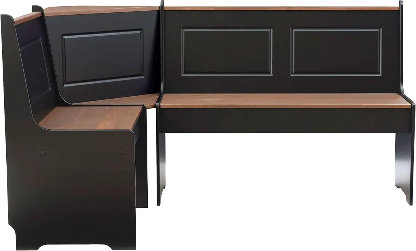 Black Pecan Five Seat Dining Set With Storage Benches from PriceLows™