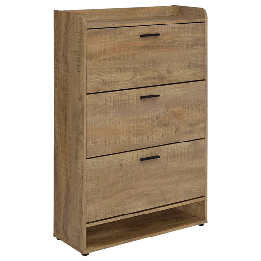 Denia 3-tier Engineered Wood Shoe Cabinet Mango | 31.5 x 11.5 x 49.75 in | Engineered Wood & Veneer | Home