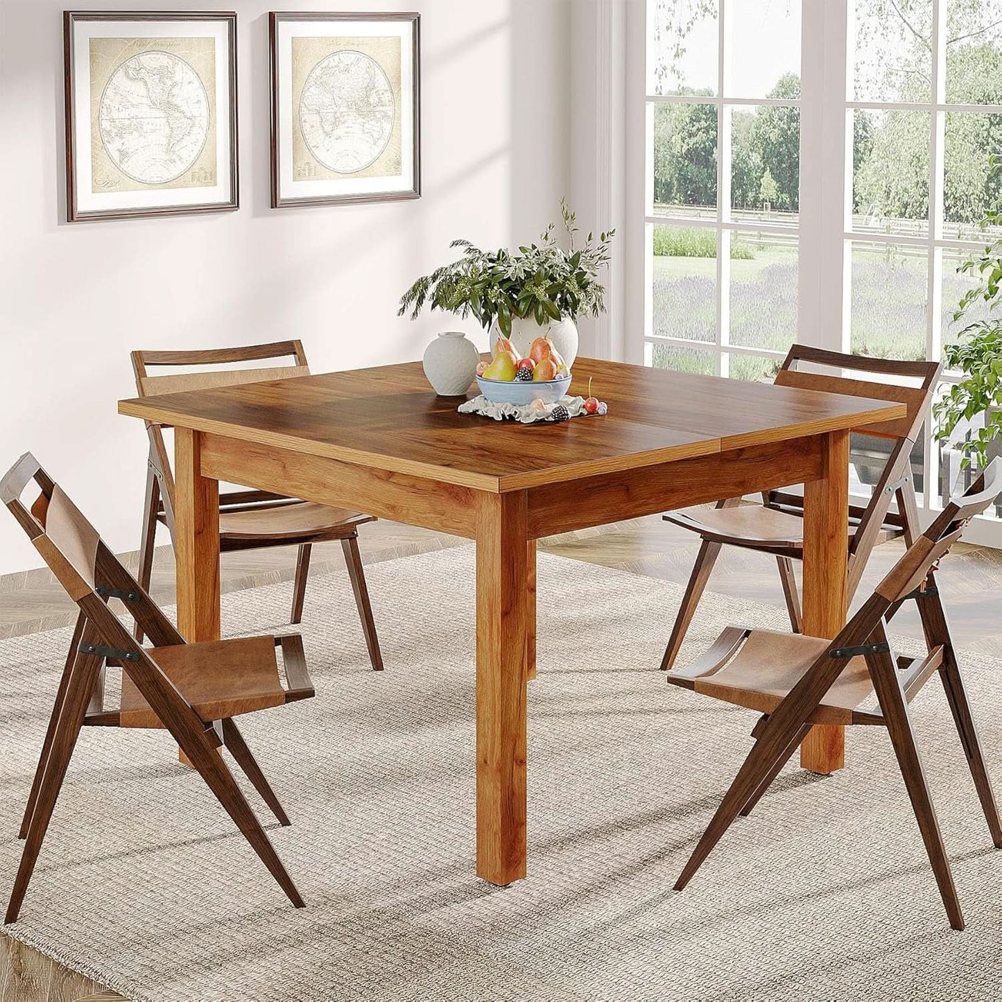 Tribesigns 39 Inch Wood Dining Table Rustic Brown Farmhouse from PriceLows™
