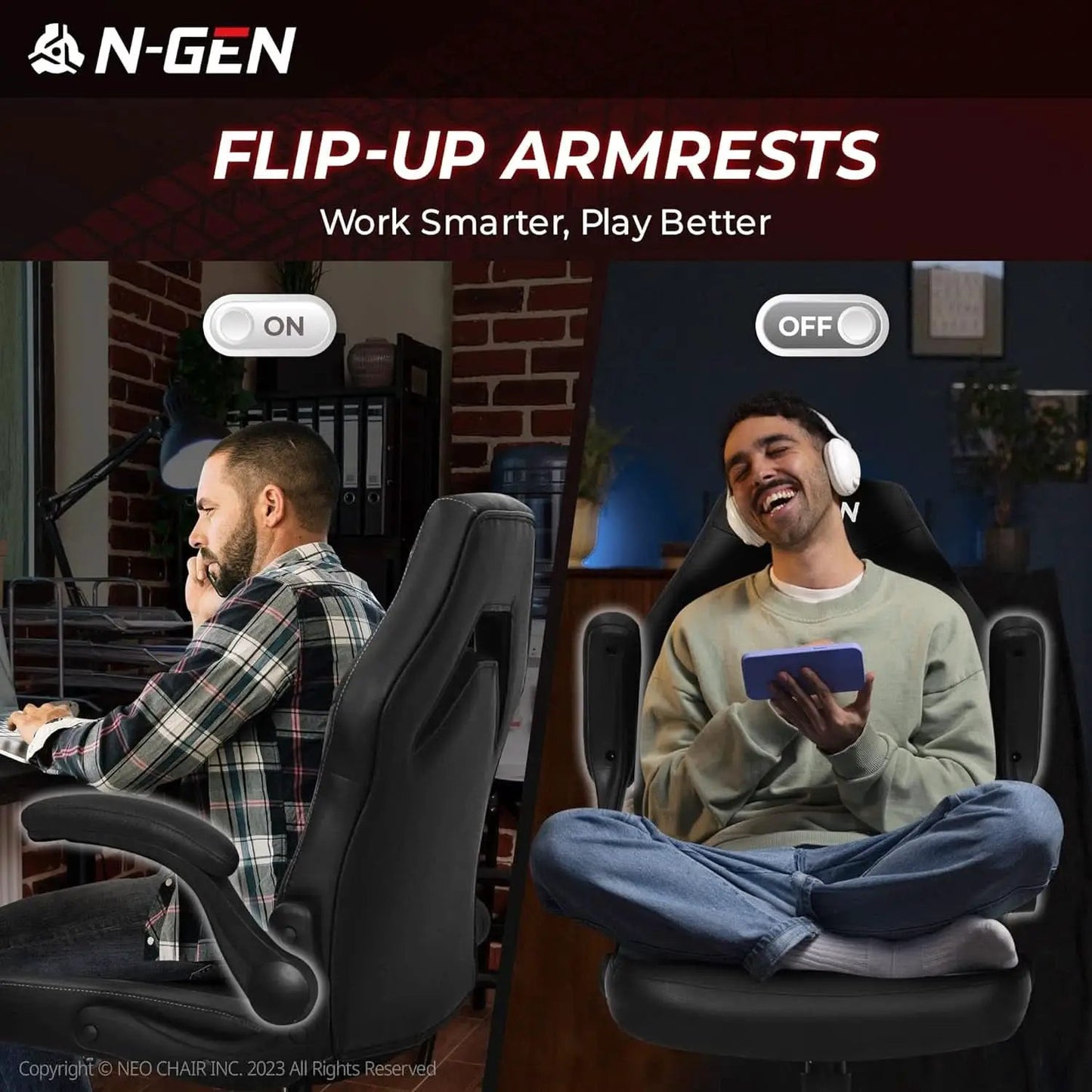 Ergonomic Gaming Chair Black With Premium Lumbar Support from PriceLows™