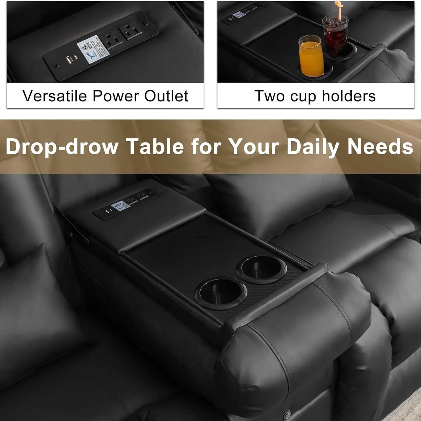 Power Reclining Loveseat With Massage And LED Lighting from PriceLows™