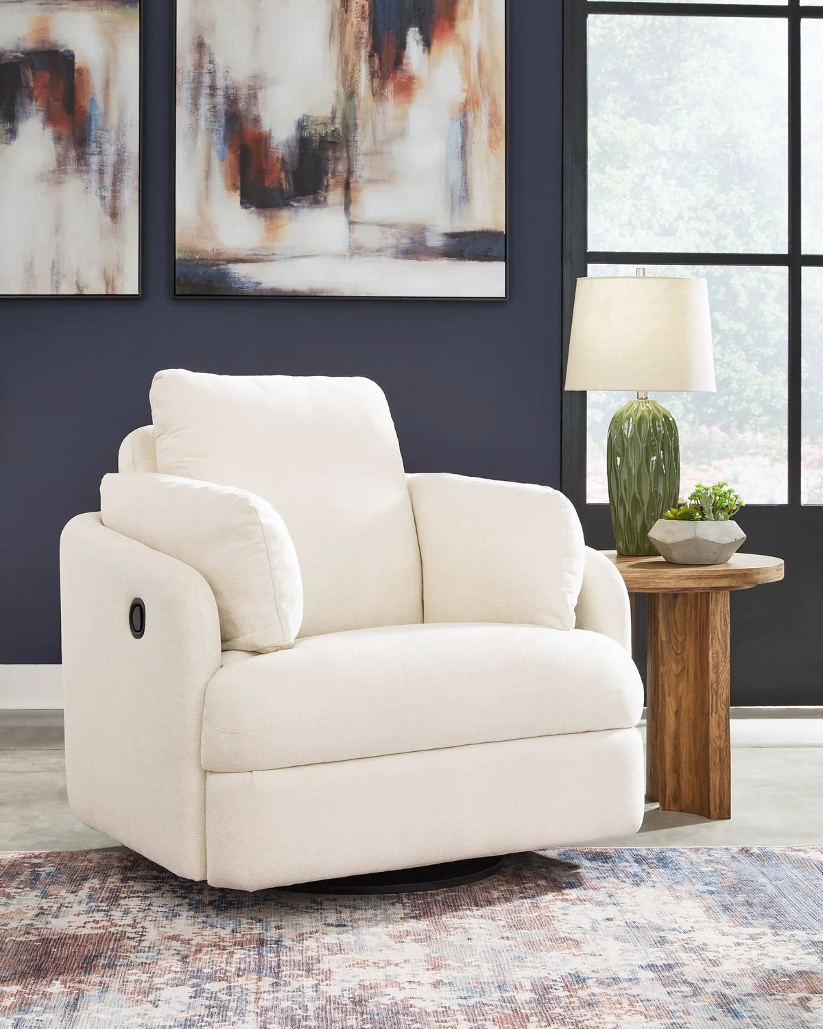 Modmax Swivel Glider Recliner | Cool Contemporary Look | Low-Maintenance Lounging | 41.38 Inch Length